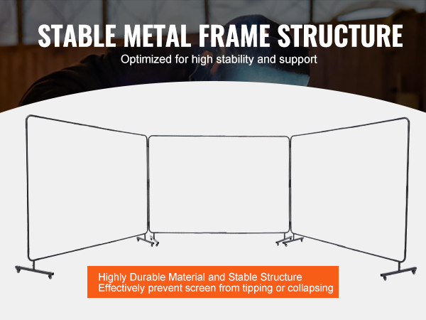 VEVOR welding screen with stable metal frame structure optimized for high stability and support.