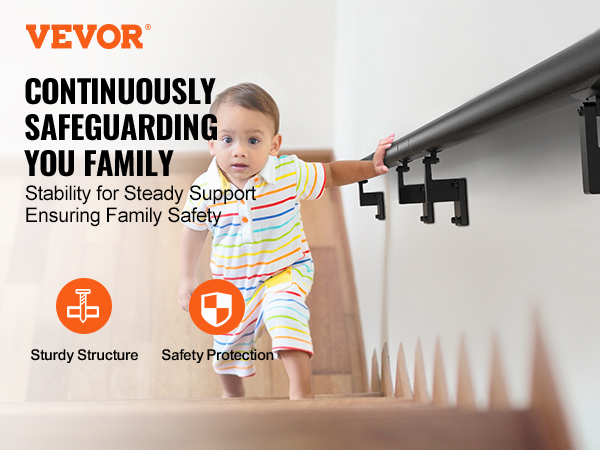 VEVOR handrail ensuring family safety with sturdy structure and reliable support for children.