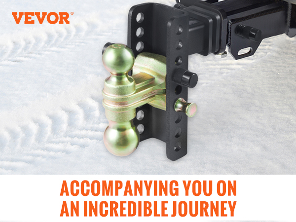 VEVOR adjustable trailer hitch with solid steel construction, 14000 lbs capacity. fits 2-inch receiver.