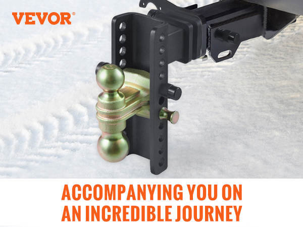 VEVOR adjustable trailer hitch with a 14500 lbs towing capacity, industrial-grade solid steel construction.