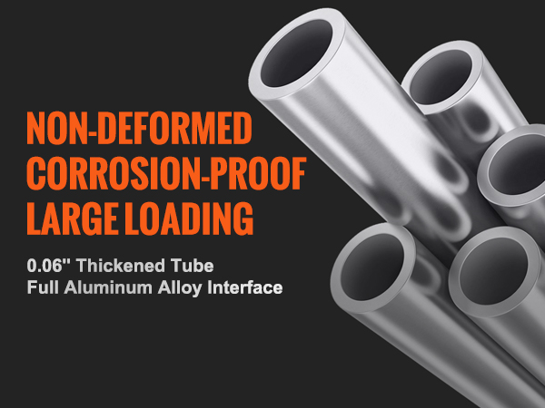 non-deformed, corrosion-proof VEVOR telescoping ladder. full aluminum alloy interface, thickened tubes.