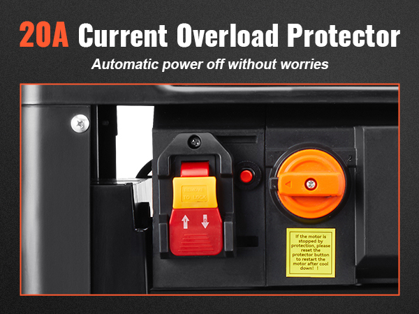 20a srovės perkrovos saugiklis su automatinio maitinimo išjungimo VEVOR storis obliumi.