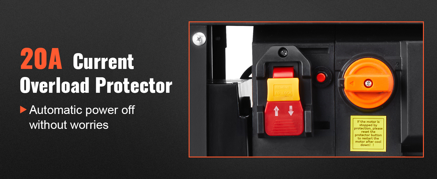 20a srovės perkrovos saugiklis su automatinio maitinimo išjungimo VEVOR storis obliumi.
