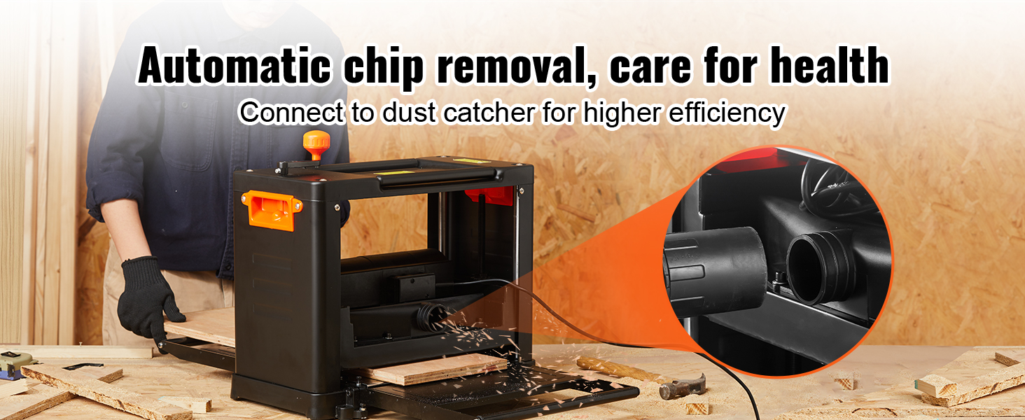 VEVOR storis obliumi su automatine drožlių šalinimo prijungti prie dulkių gaudytuvas efektyviai veikti.