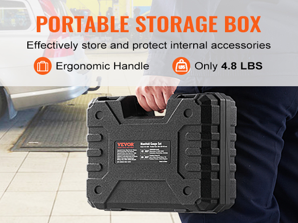 nešiojamų saugojimo dėžutė su ergonomiška rankena, VEVOR ac indikatorius nustatyti, lengvas, ne tik 4.8 svarų.
