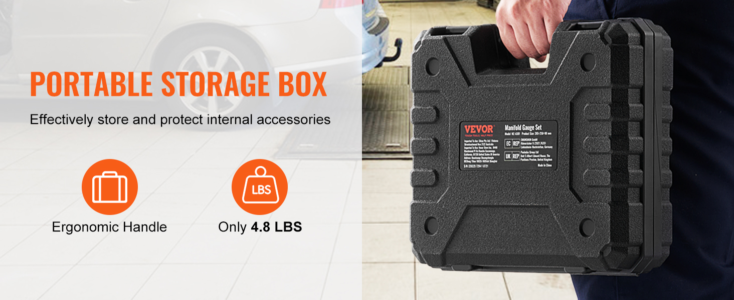 nešiojamų saugojimo dėžutė su ergonomiška rankena, VEVOR ac indikatorius nustatyti, lengvas, ne tik 4.8 svarų.