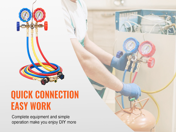 VEVOR ac indikatorius nustatyti su įvairiaspalvis žarnos paprasta švok priežiūra ir greita jungtis.