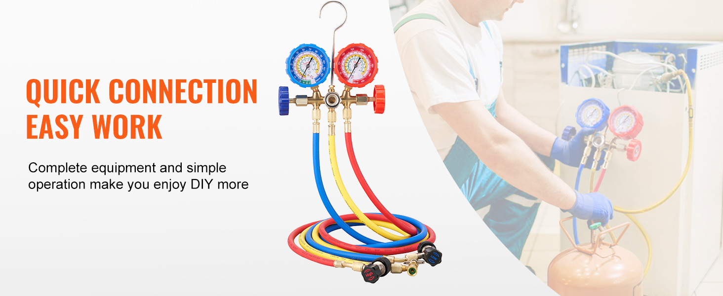 VEVOR ac indikatorius nustatyti su įvairiaspalvis žarnos paprasta švok priežiūra ir greita jungtis.