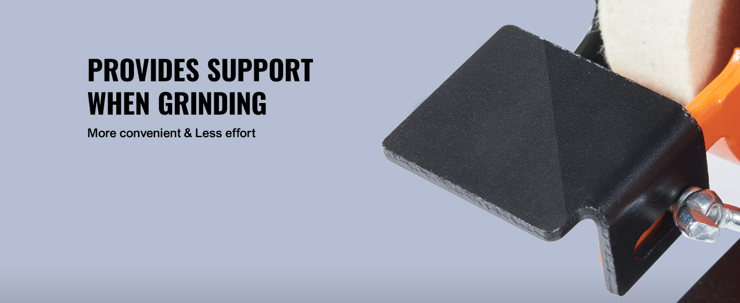 VEVOR bench polisher support feature with grinding wheel for convenience and less effort.