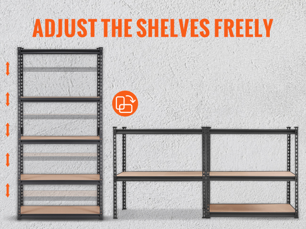 VEVOR garage shelving unit with adjustable shelves for versatile storage solutions.