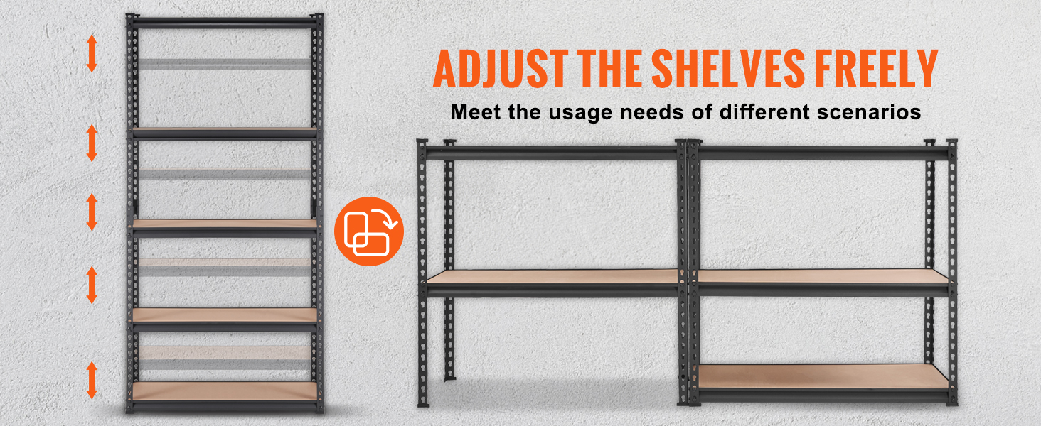 VEVOR garage shelving unit with adjustable shelves for versatile storage solutions.