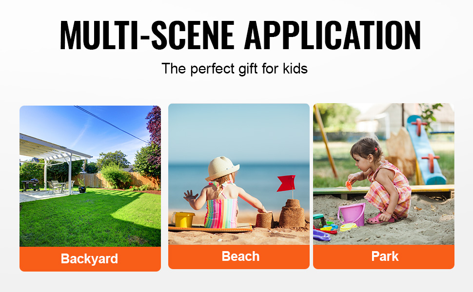 multi-scene VEVOR sandbox for kids in backyard, beach, and park. perfect gift for outdoor play.