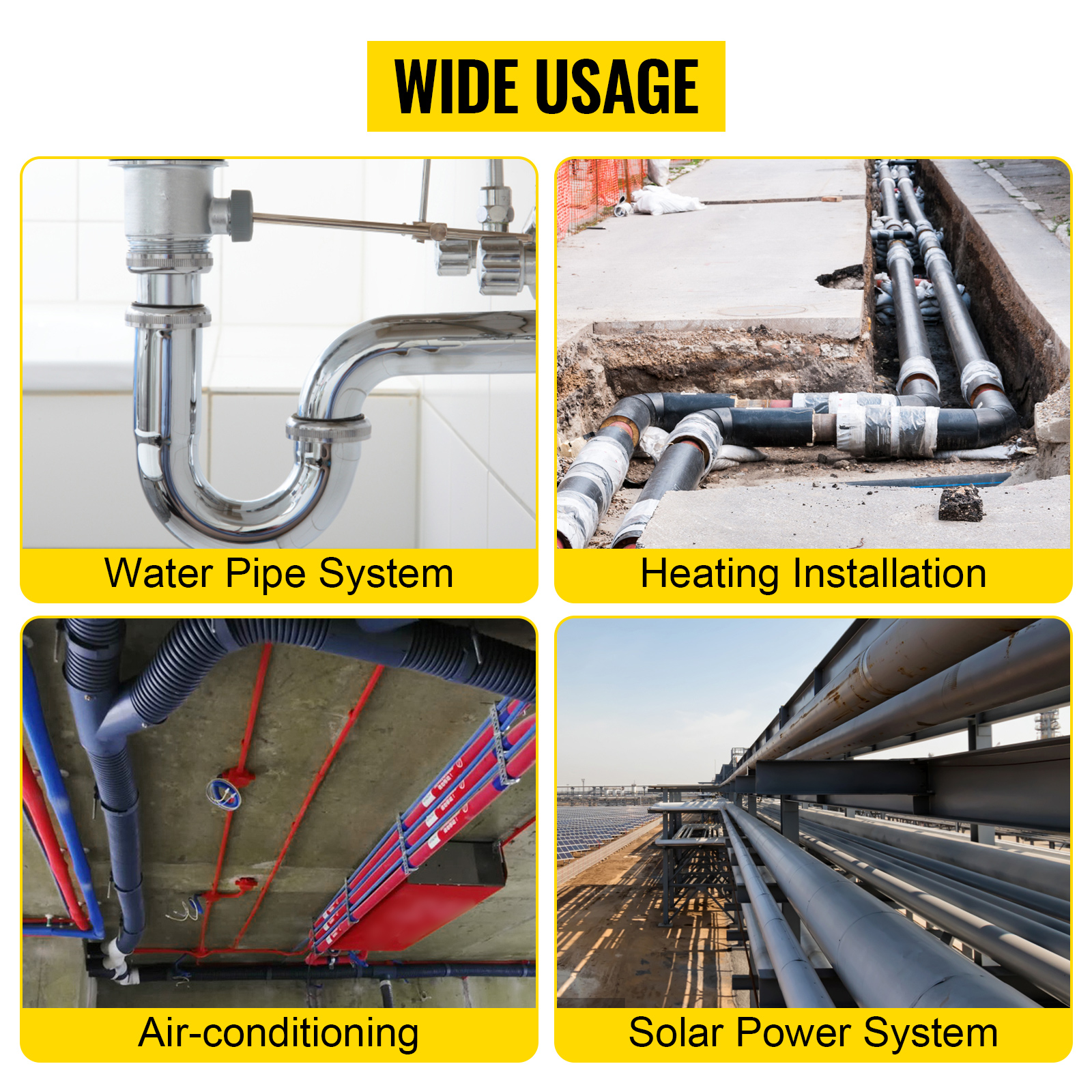 wide usage for the VEVOR hydrostatic test pump in various pipe systems and installations.