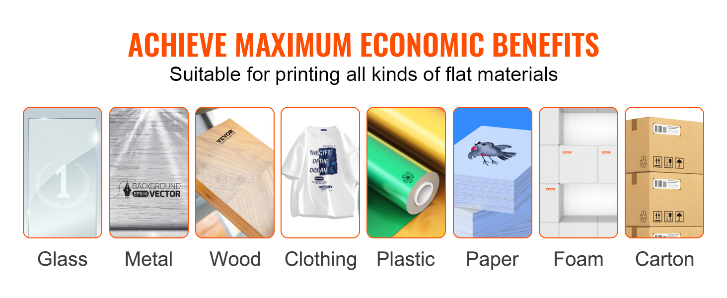 Машина для трафаретной печати VEVOR для стекла, металла, дерева, одежды, пластика, бумаги, пенопласта и картона.