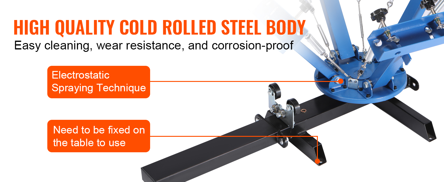 высококачественная машина для трафаретной печати VEVOR из холоднокатаной стали с методом электростатического напыления.