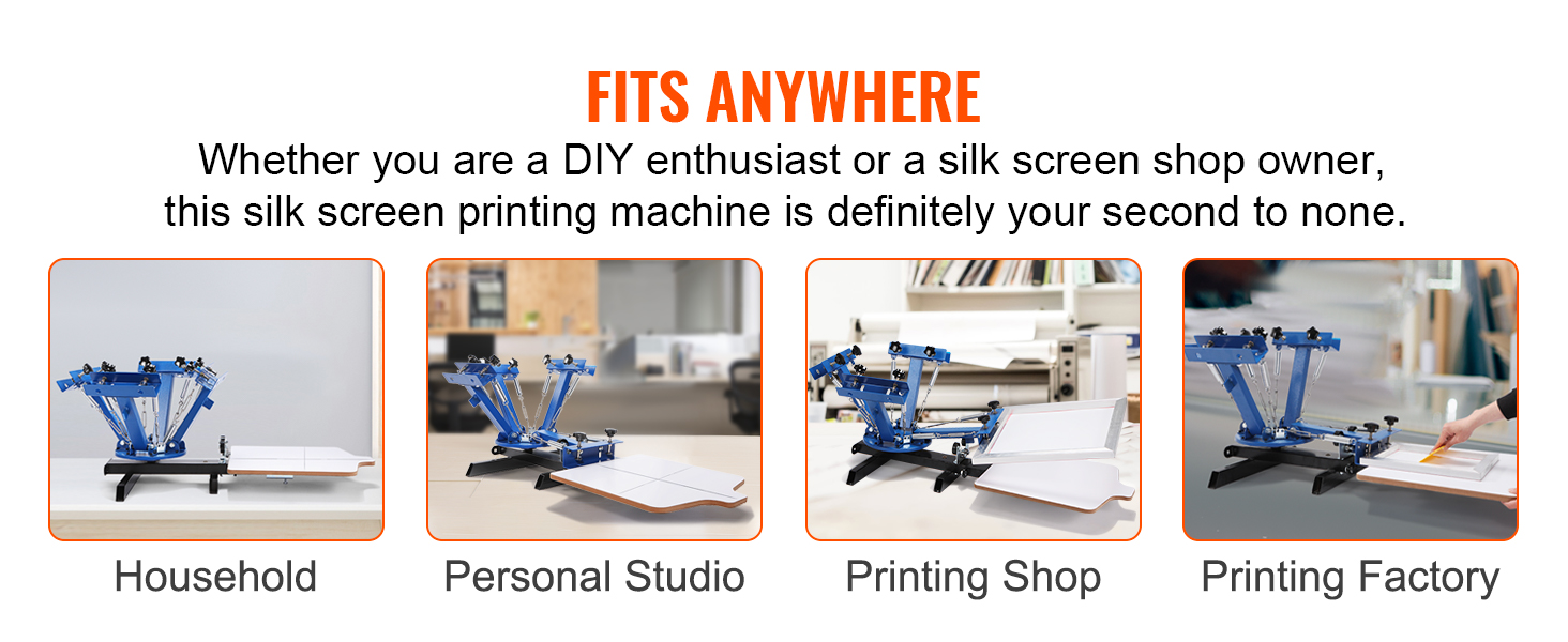Машина для трафаретной печати VEVOR для домашних хозяйств, студий, магазинов и фабрик; универсальная и эффективная.