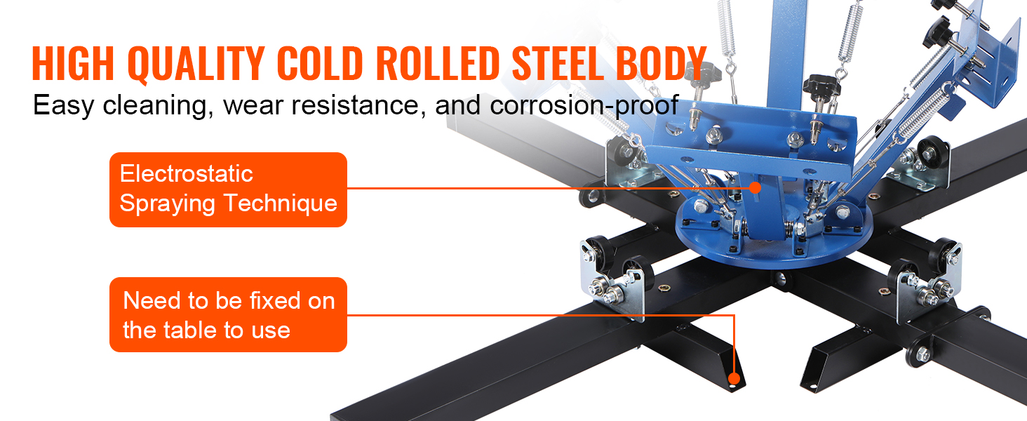 VEVOR sietspiedes iekārta ar augstas kvalitātes auksti velmēta tērauda korpusu, elektrostatisko izsmidzināšanu un ērtu galda fiksāciju.