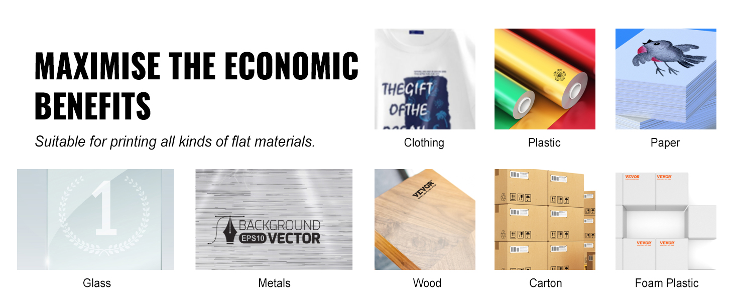 maximize economic benefits with VEVOR screen printing kit, suitable for clothing, plastic, paper, and more.
