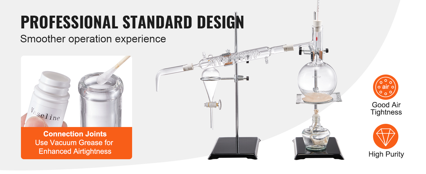 professional essential oil distillation kit with airtight connections, promoting smoother operation experience.