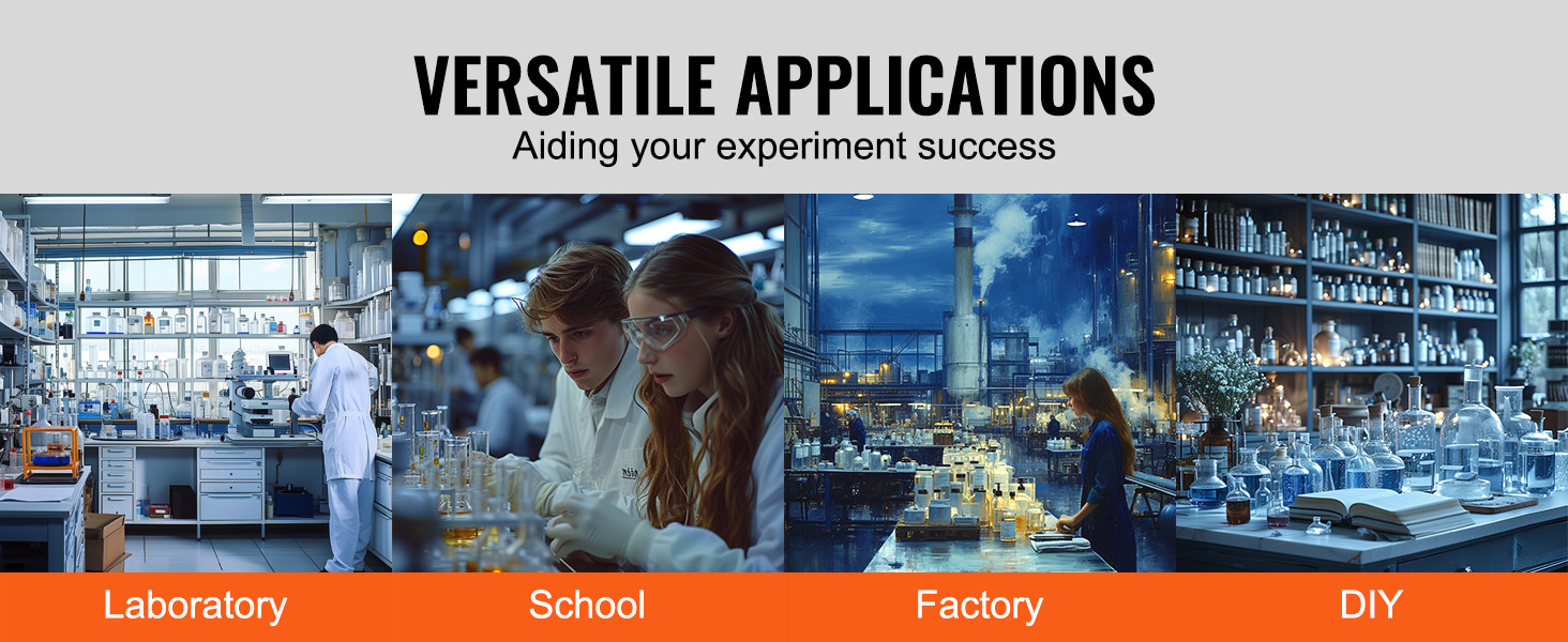 versatile applications of VEVOR lab stand in laboratory, school, factory, and diy settings.