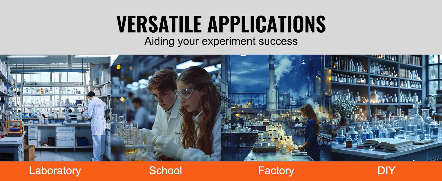 versatile applications of VEVOR lab stand in laboratory, school, factory, and diy settings.