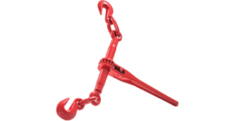 red VEVOR ratchet binders with two hooks and a sturdy lever handle.