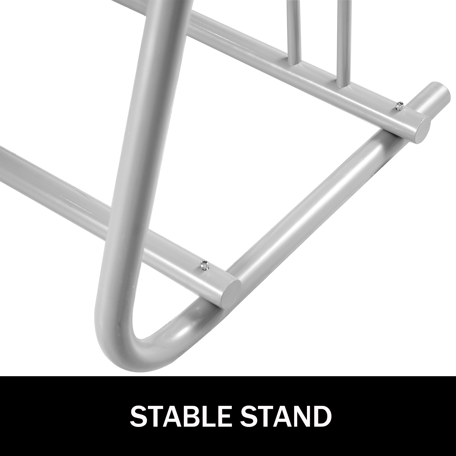 VEVOR bike rack with sturdy metal construction and stable stand.
