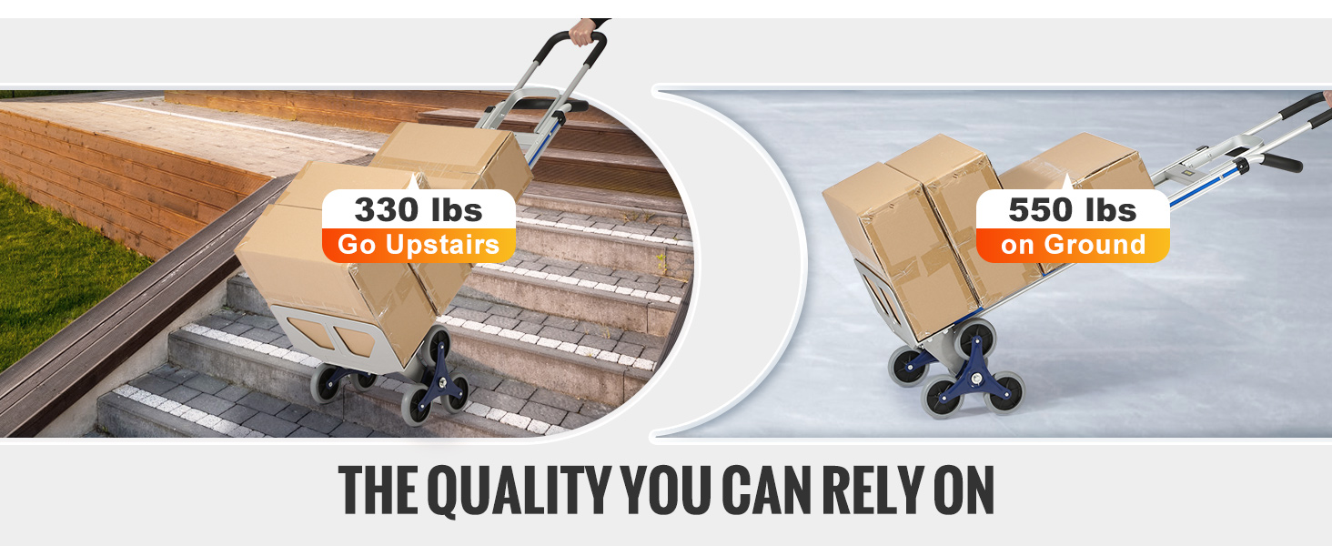 VEVOR laiptų alpinistinės krepšelį nešiojimo dėžės, remti 330 svarų laiptais ir 550 lbs ant žemės.