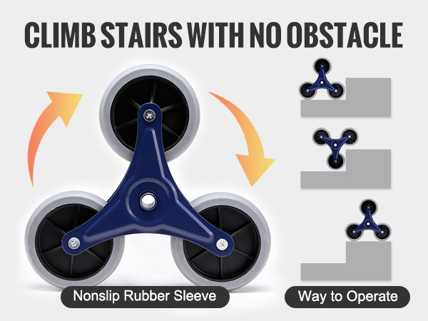 VEVOR laiptų alpinistinės krepšelis: lengva laiptų navigacijos su neslidžios guminės rankovės ratų.