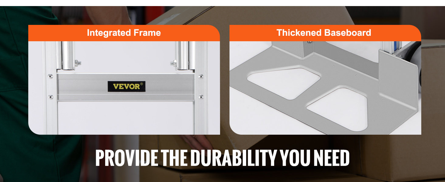 VEVOR integruota rėmas ir sutirštės baseboard dėl tvirtos paramos.