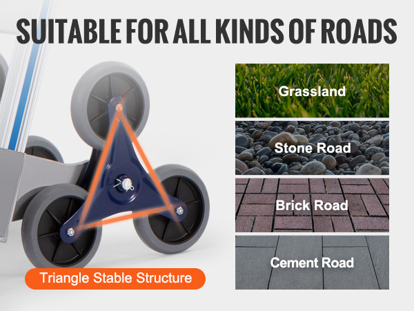 VEVOR laiptų alpinistinės krepšelį su trikampio struktūra, tinka pievų, akmens, plytų ir cemento keliai.