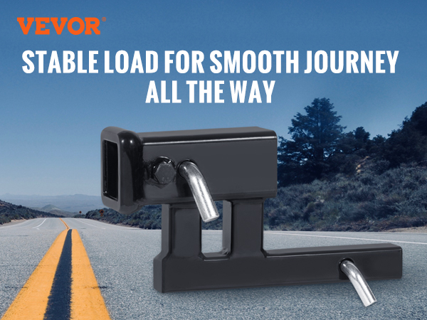 VEVOR hitch adapter with 4000 lbs towing power, solid steel material, and quick installation features.