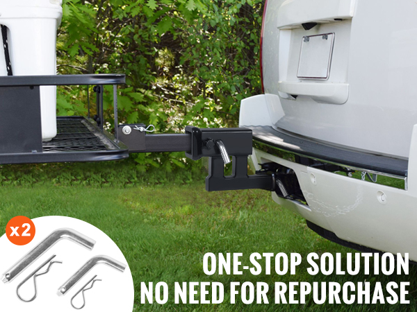 VEVOR hitch adapter with 2 sets of locking pins for secure attachment on a vehicle.