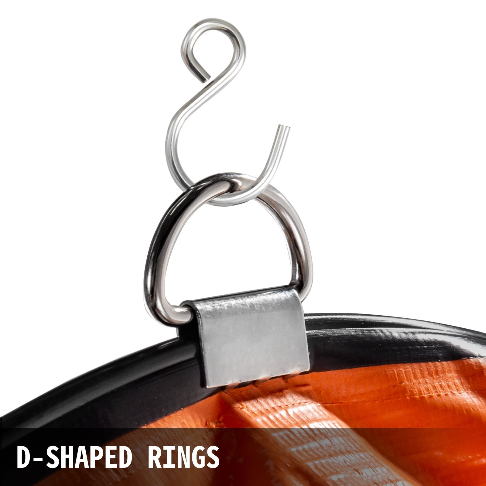 d-shaped rings on VEVOR ducting hose for secure hanging and attachment.