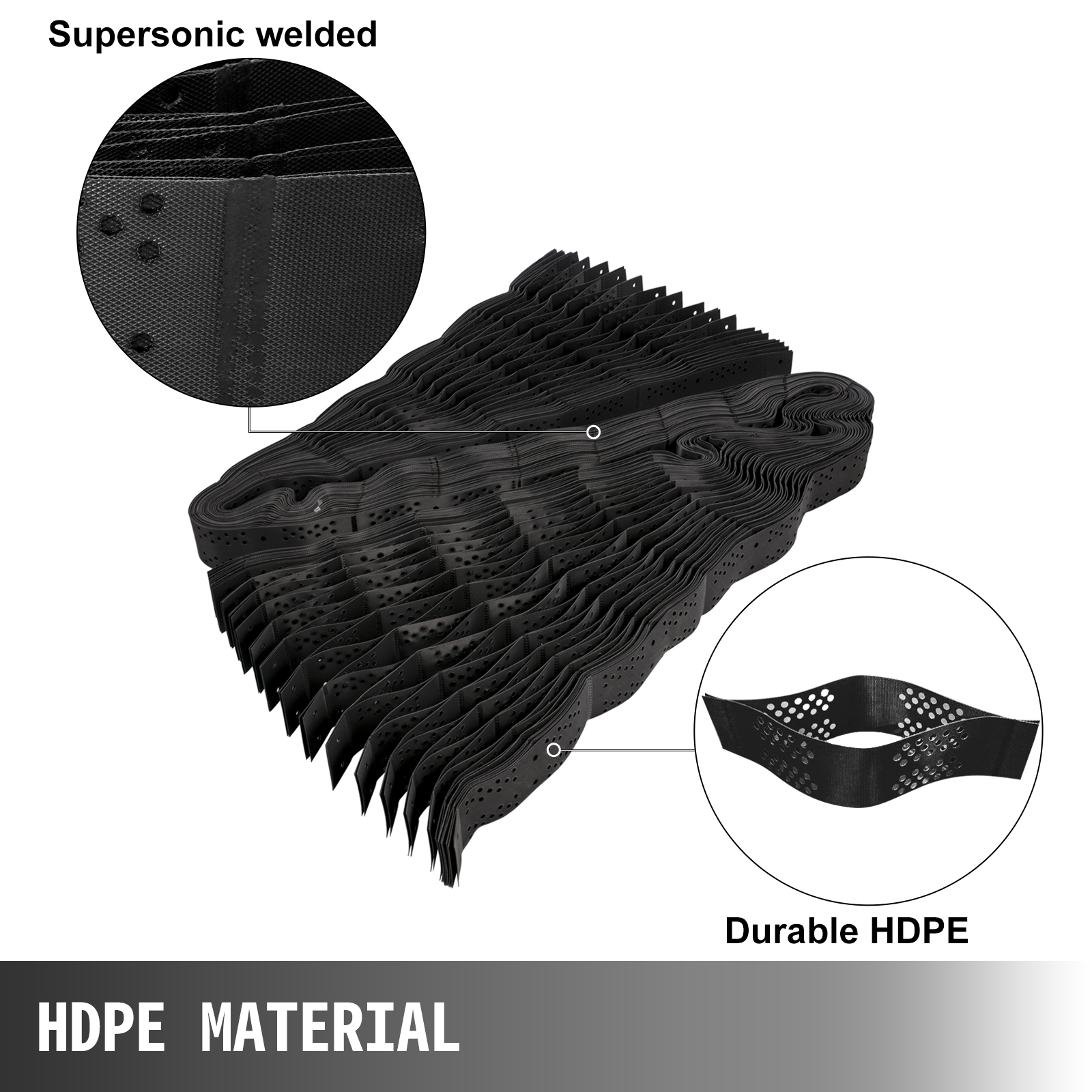 durable hdpe, supersonic welded VEVOR geo grid ground stabilization for stability.