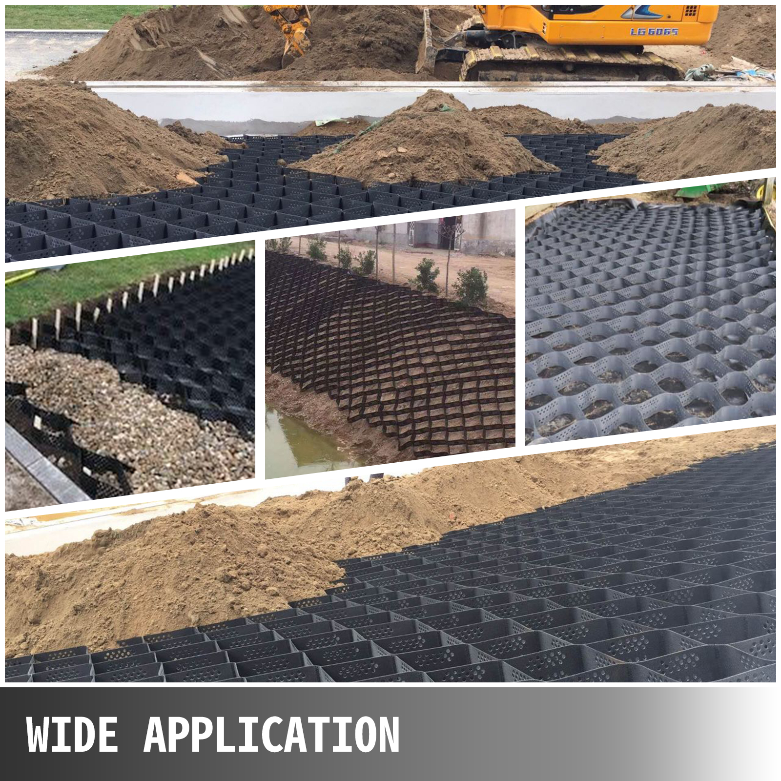 VEVOR geo grid ground stabilization for erosion control and construction stability.