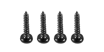 two vertical VEVOR deck balusters with sleek metal rods against a blurred background.