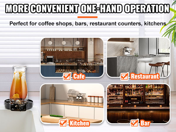 VEVOR glass rinser for convenient one-hand operation in cafes, restaurants, kitchens, and bars.