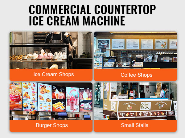 commercial countertop ice cream machine for ice cream shops, burger shops, coffee shops, bars, and stalls.
