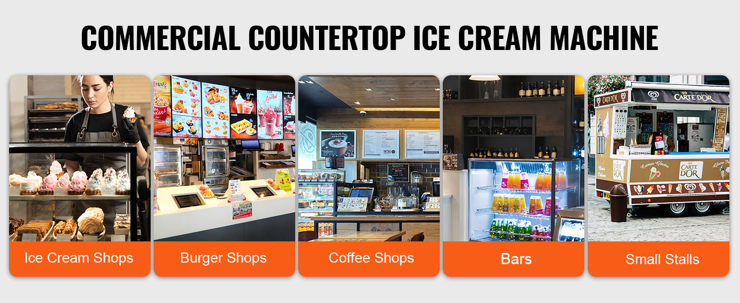 commercial countertop ice cream machine for ice cream shops, burger shops, coffee shops, bars, and stalls.