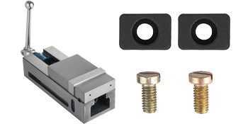 VEVOR milling vise with mounting accessories including bolts and washers.