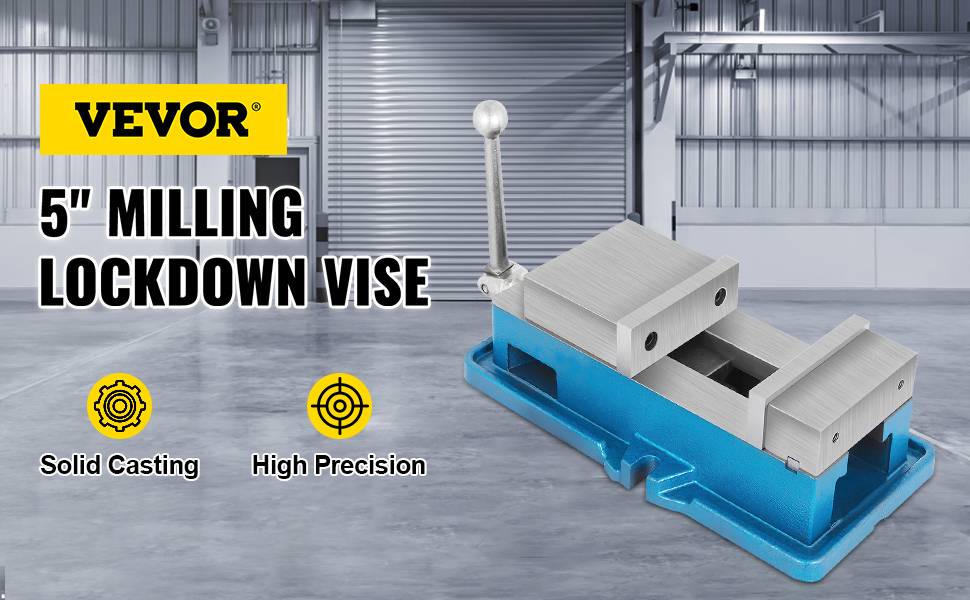 VEVOR cnc vise: 5" milling lockdown vise, solid casting, high precision.