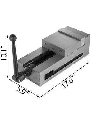 VEVOR milling vice with dimensions 10.1"x 5.9"x 17.6".