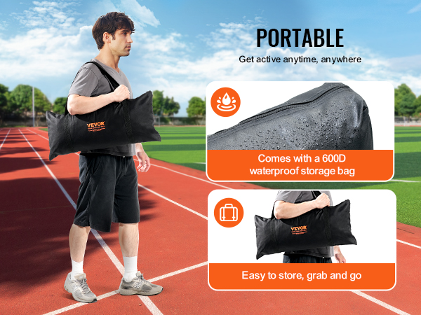 portable VEVOR batting cage screen, easy to store with 600d waterproof bag, perfect for anytime use.