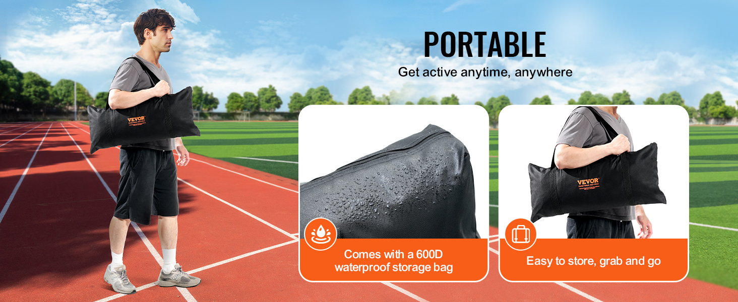 portable VEVOR batting cage screen, easy to store with 600d waterproof bag, perfect for anytime use.