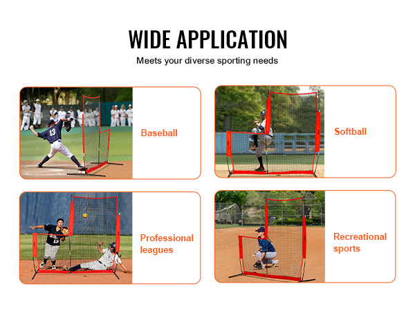 VEVOR baseball safety screen for baseball, softball, professional leagues, and recreational sports.