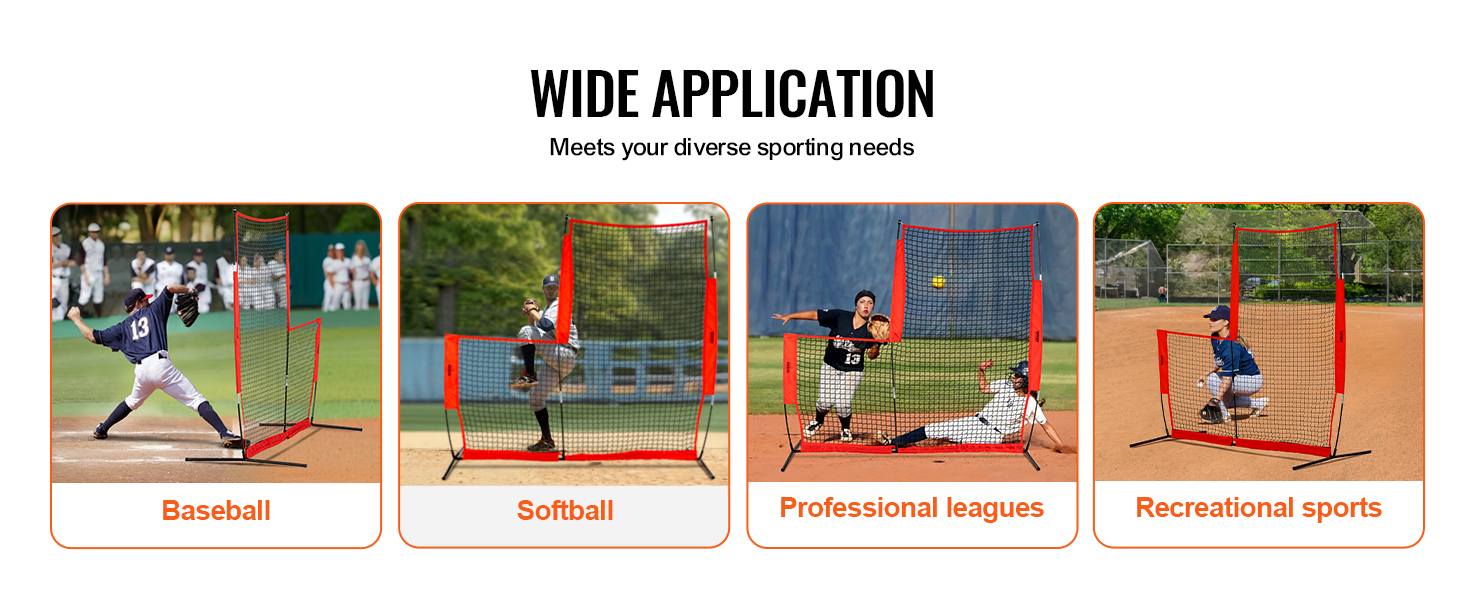 VEVOR baseball safety screen for baseball, softball, professional leagues, and recreational sports.