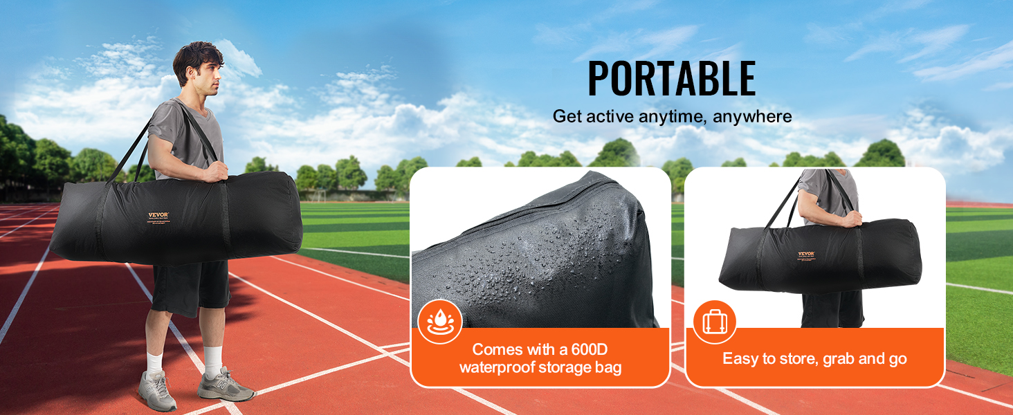 VEVOR baseball batting cage screen with 600d waterproof storage bag, easy to store, grab and go.