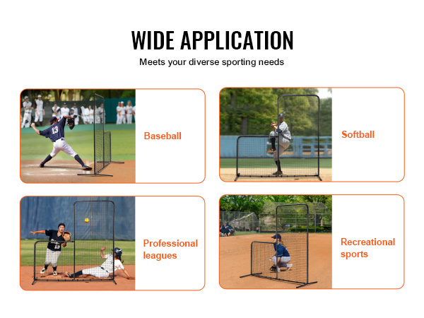 VEVOR baseball batting cage screen for baseball, softball, professional leagues, and recreational sports.