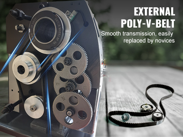 VEVOR metalo tekinimo stakles su išorės poly-v diržas, sklandų pavarų dėžė, lengva pakeisti naujokai.